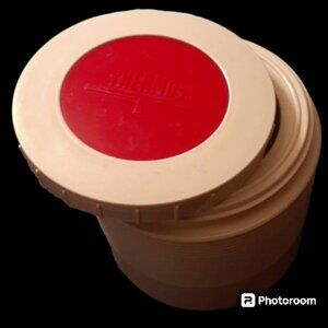 VINTAGE!! THERMOS King-Seeley Model 1155 Insulated Jar Miniature 8 oz Red Taupe